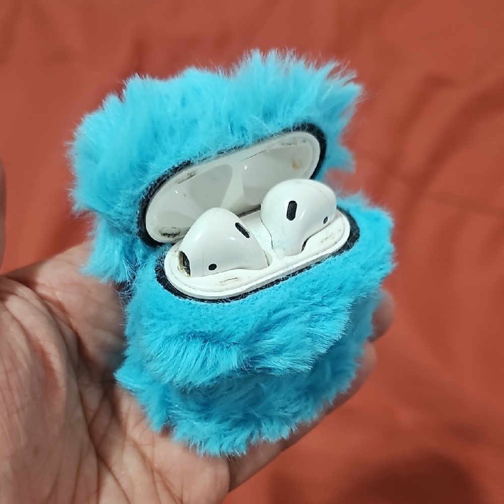 Fluffy Blue AirPods Case